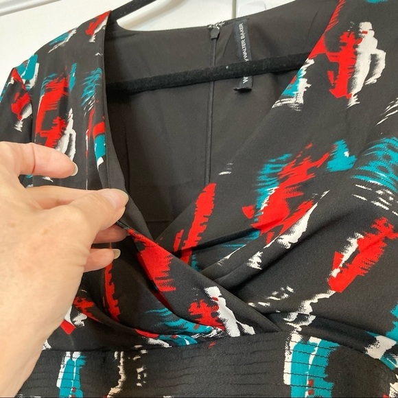 W118 by Walter Baker Black Raquel Patterned Maxi Dress Sz M - Picture 8 of 15